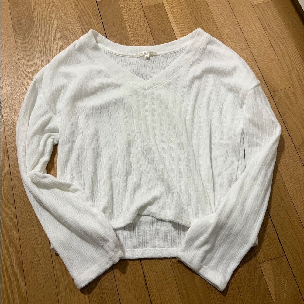 Z Supply White Ribbed Top